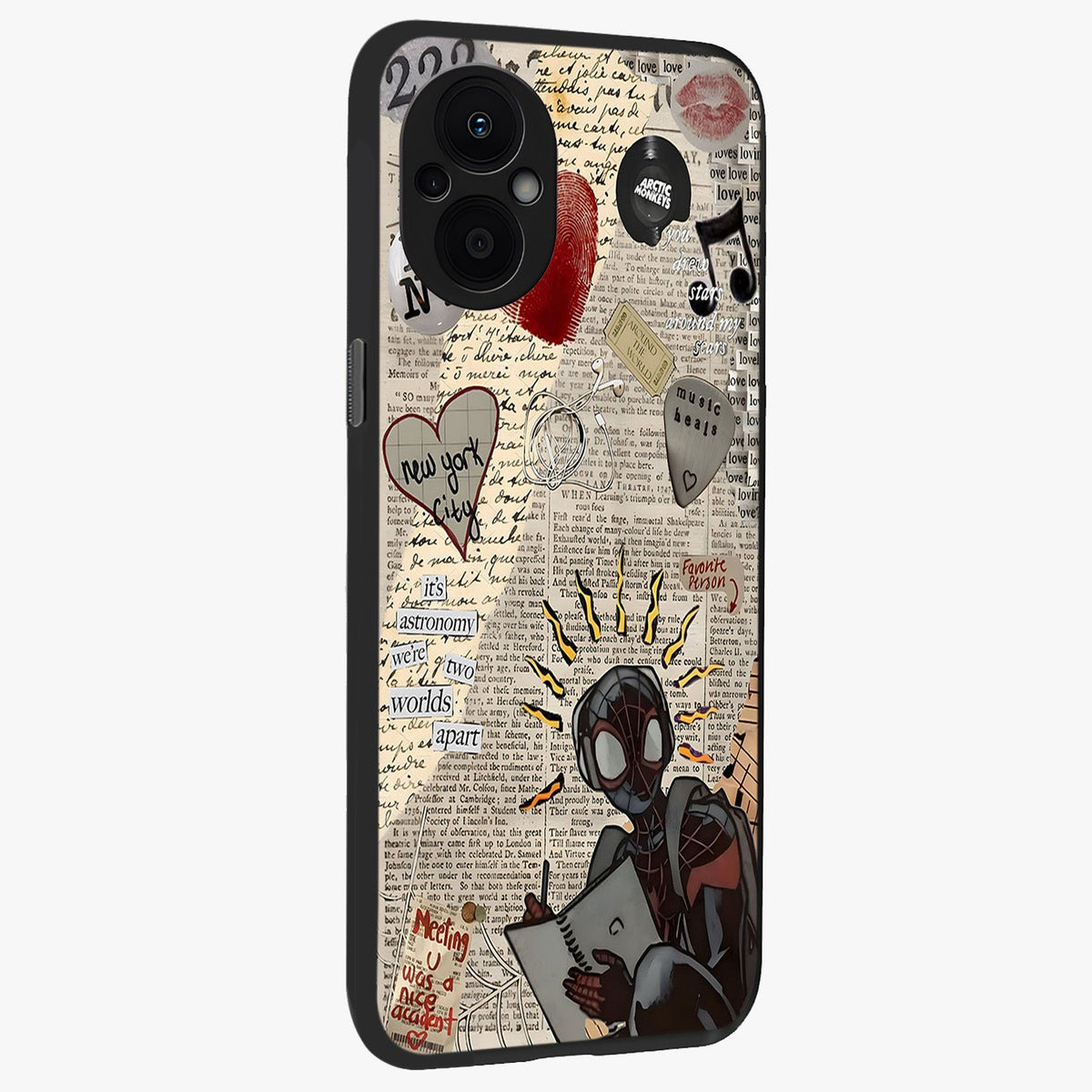 City Dream Sketch Glass Case upright view showcasing urban skyline artwork with stylish hand drawn design.