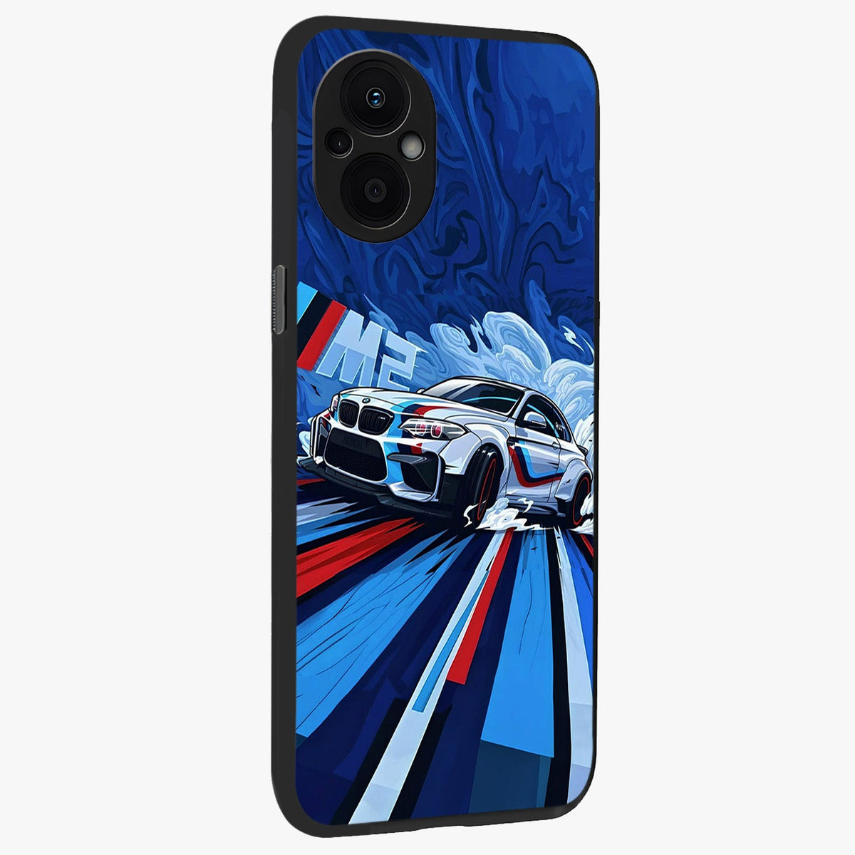 Drift Power Rush Glass Case upright view showcasing high speed racing artwork with bold automotive theme.