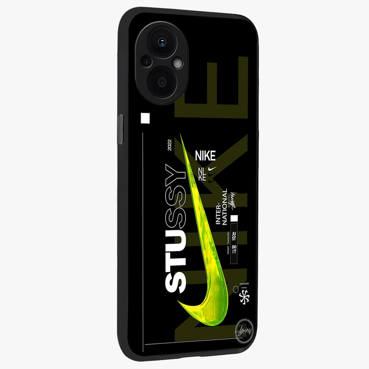 Neon Street Edition Glass Case upright view showcasing colorful neon artwork with modern street culture theme.