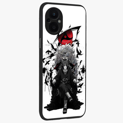 Uchiha Shadow Throne Glass Case upright view showcasing magical underwater galaxy artwork with vibrant cosmic theme.