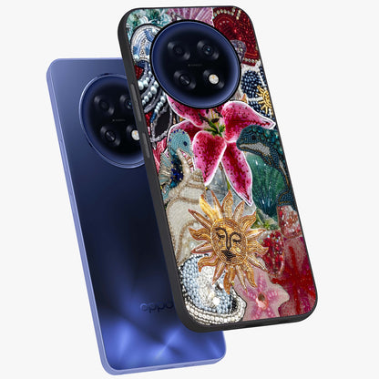 Beaded Garden Fantasy Glass Case displayed in angled mockup highlighting fantasy inspired floral bead pattern.