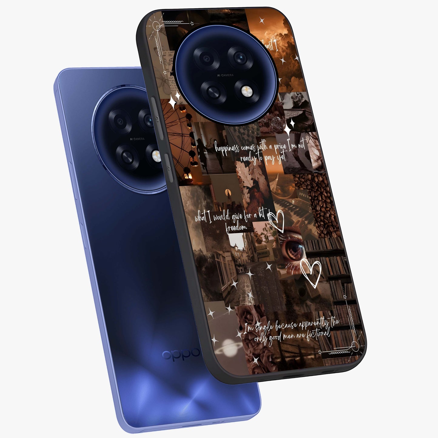 Bittersweet Aesthetic Chaos Glass Case displayed in angled mockup highlighting expressive abstract artwork and edgy aesthetic theme.
