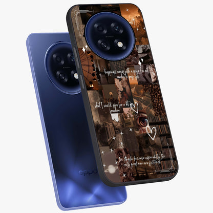 Bittersweet Aesthetic Chaos Glass Case displayed in angled mockup highlighting expressive abstract artwork and edgy aesthetic theme.