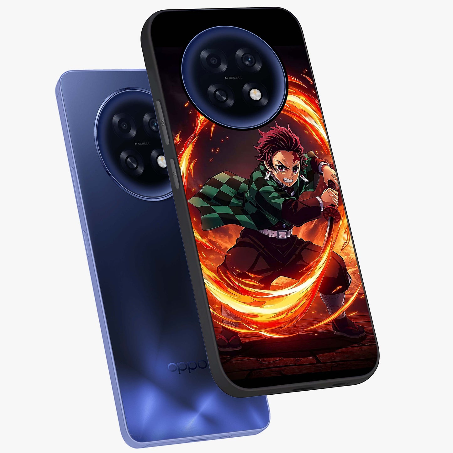 Blazing Sword Resolve Glass Case displayed in angled mockup highlighting powerful sword illustration and bold fantasy theme.