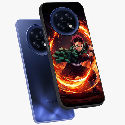 Blazing Sword Resolve Glass Case displayed in angled mockup highlighting powerful sword illustration and bold fantasy theme.