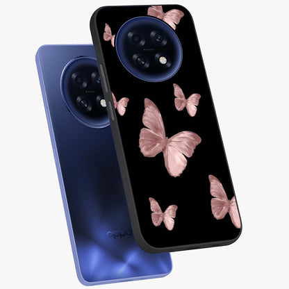 Butterfly Pattern Glass Case displayed in angled mockup highlighting delicate butterfly design and aesthetic pattern style.