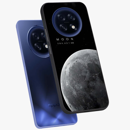 Cosmic Moon Glow Glass Case displayed in angled mockup highlighting celestial moon design with cosmic aesthetic theme.
