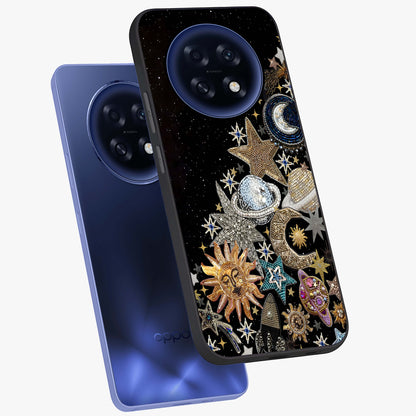 Cosmic Sparkle Dreams Glass Case displayed in angled mockup highlighting dreamy star sparkle design with celestial aesthetic.