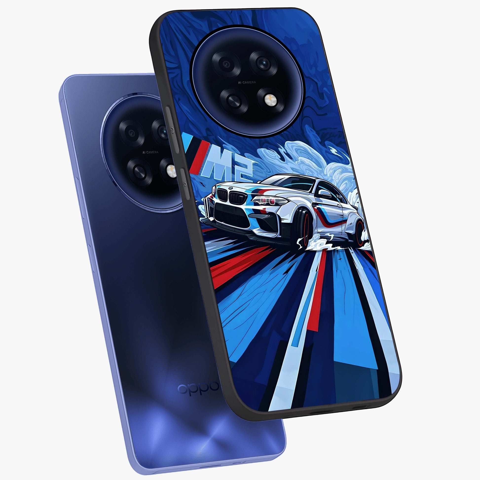 Drift Power Rush Glass Case displayed in angled mockup highlighting powerful drift car design with sporty aesthetic style.