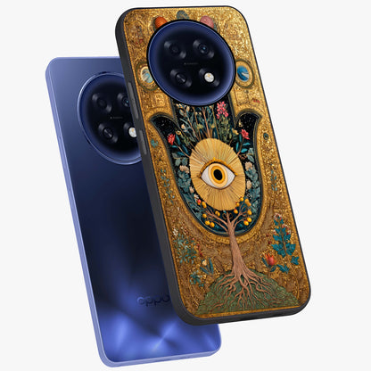 Ethereal Evil Eye Glass Case displayed in angled mockup highlighting protective evil eye symbol with spiritual aesthetic design.