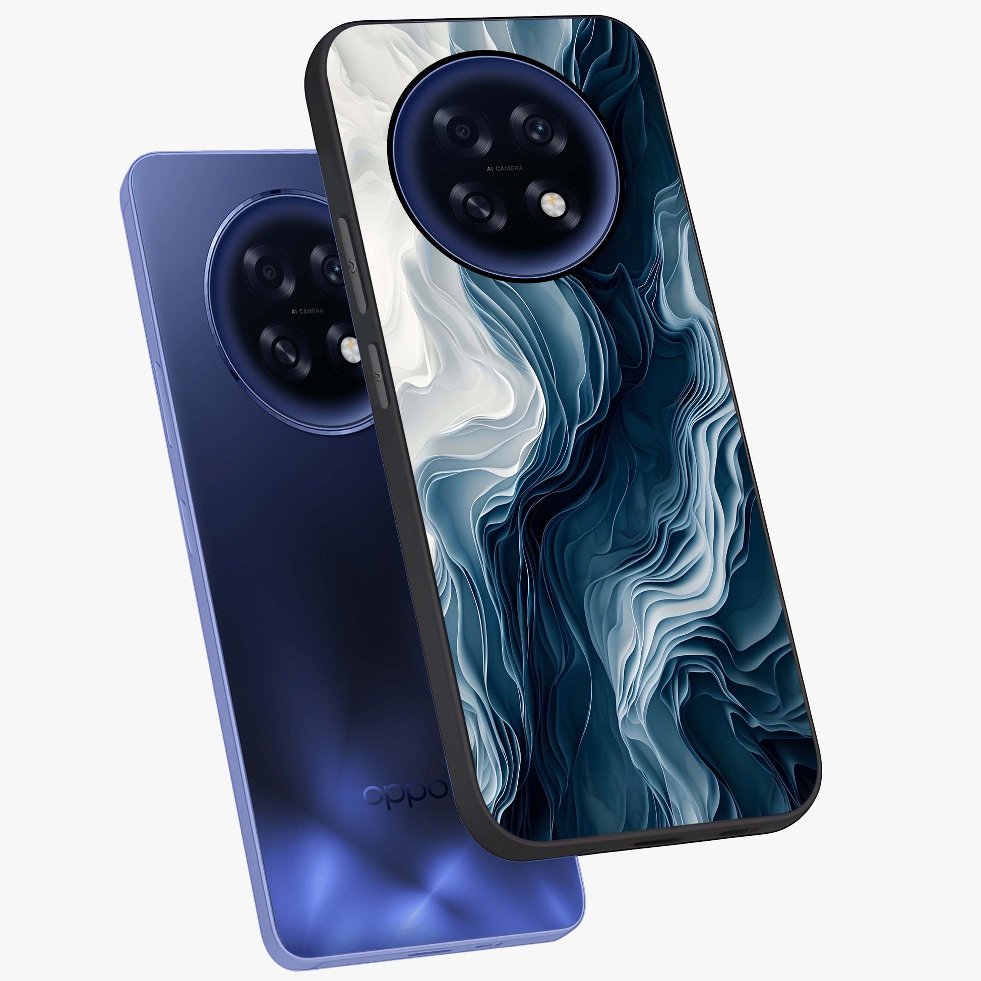 Ethereal Paper Marble Glass Case displayed in angled mockup highlighting elegant marble pattern with modern aesthetic style.