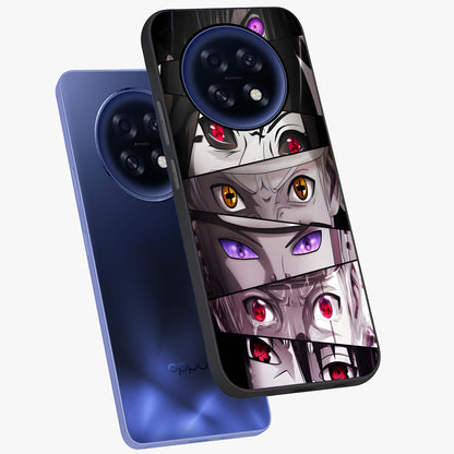 Eyes of Destiny Glass Case displayed in angled mockup highlighting bold eye illustration with mystical aesthetic style.