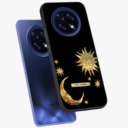 Gold Sun Blush Glass Case displayed in angled mockup highlighting radiant sun design with warm golden aesthetic.