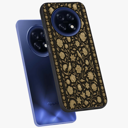 Golden Evil Eye Mandala Glass Case displayed in angled mockup highlighting protective evil eye symbol with golden mandala design.