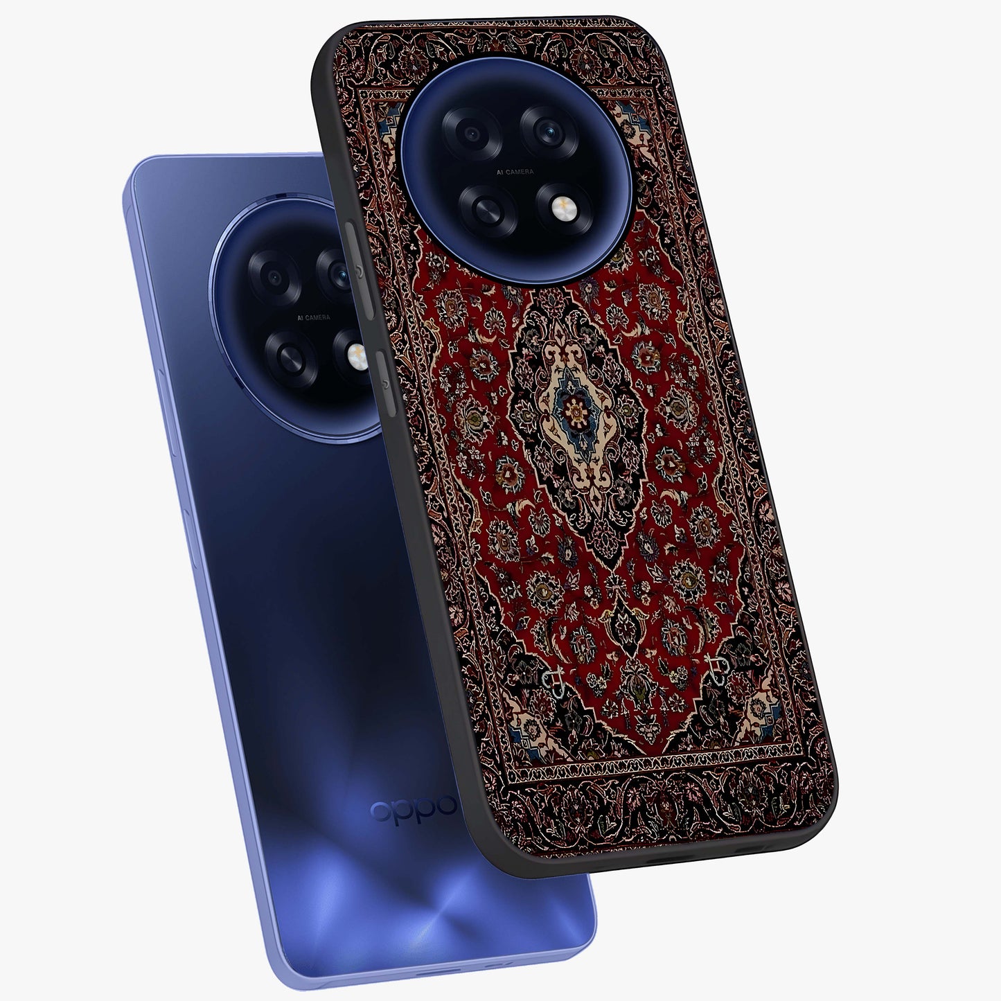 Heritage Carpet Royale Glass Case displayed in angled mockup highlighting intricate royal carpet design with heritage aesthetic.