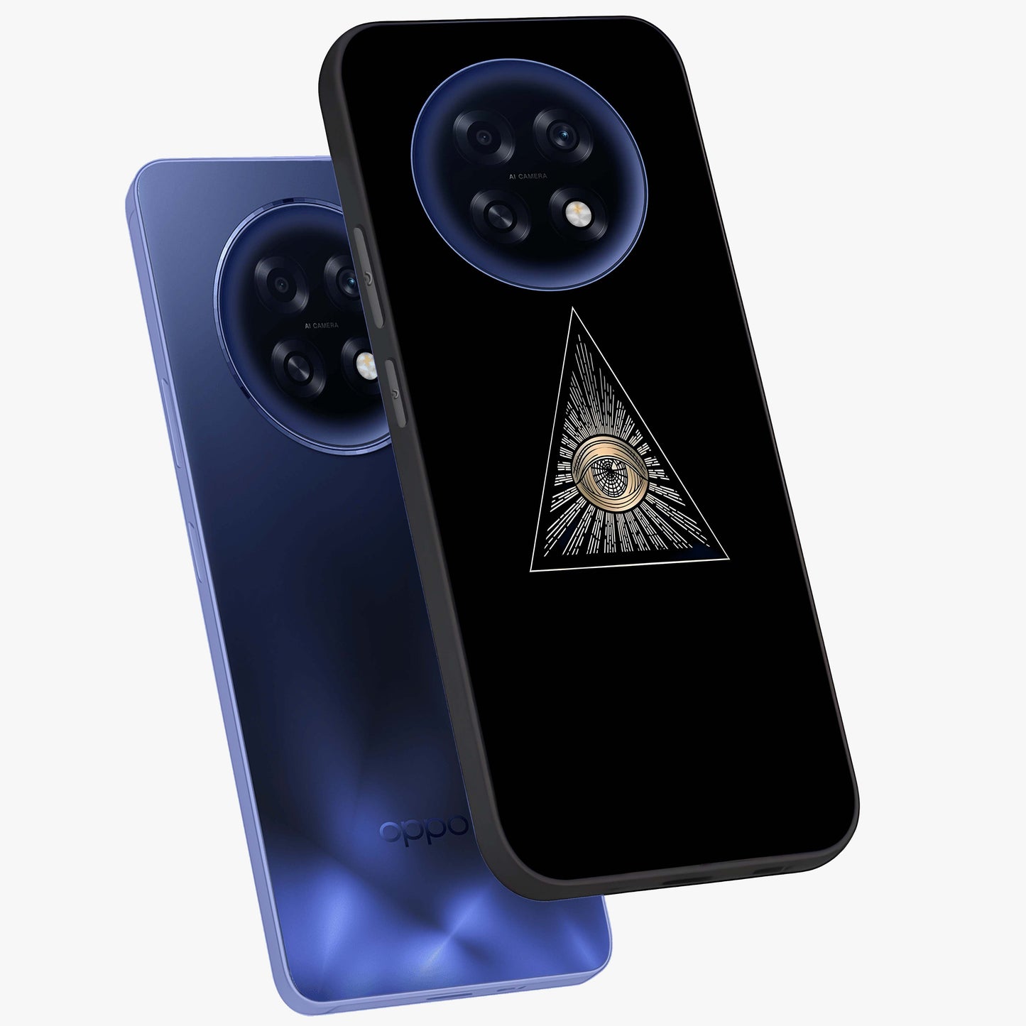 Illuminati Evil Glass Case displayed in angled mockup highlighting dark occult inspired design with bold aesthetic style.