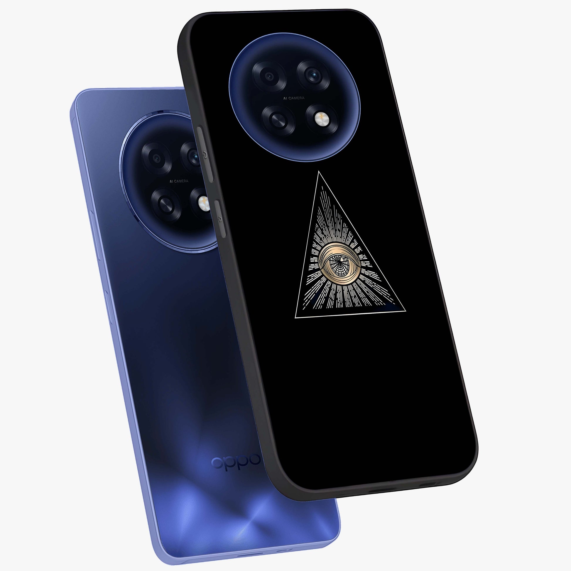 Illuminati Evil Glass Case displayed in angled mockup highlighting dark occult inspired design with bold aesthetic style.