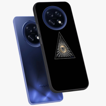 Illuminati Evil Glass Case displayed in angled mockup highlighting dark occult inspired design with bold aesthetic style.