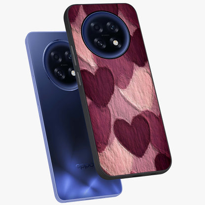Layered Paper Hearts Glass Case displayed in angled mockup highlighting creative paper craft heart design with romantic aesthetic.