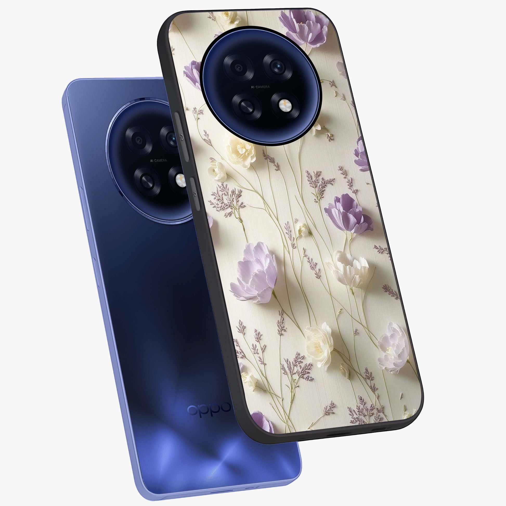 Lilac Breeze Harmony Glass Case displayed in angled mockup highlighting calm lilac breeze design with soothing aesthetic style.
