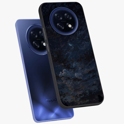 Lunar Veil Silence Glass Case displayed in angled mockup highlighting soft lunar design with peaceful celestial aesthetic.