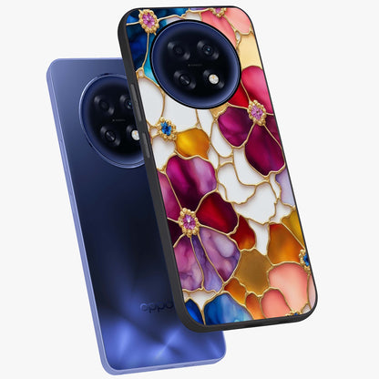 Marble Flower Pattern Glass Case displayed in angled mockup highlighting elegant marble floral design with modern aesthetic.