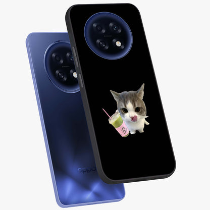 Matcha Cat Style Glass Case displayed in angled mockup highlighting playful feline design with pastel matcha aesthetic.