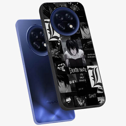 Midnight Chaos Mind Glass Case displayed in angled mockup highlighting chaotic artistic design with dramatic midnight aesthetic.