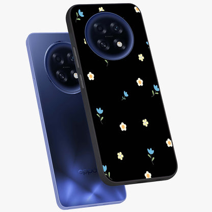 Minimal Petal Whispers Glass Case displayed in angled mockup highlighting delicate petal design with clean minimal aesthetic.