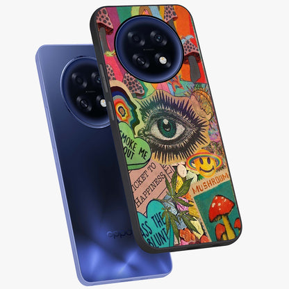 Mystic Eye Wonderland Glass Case displayed in angled mockup highlighting magical eye illustration with dreamy aesthetic.