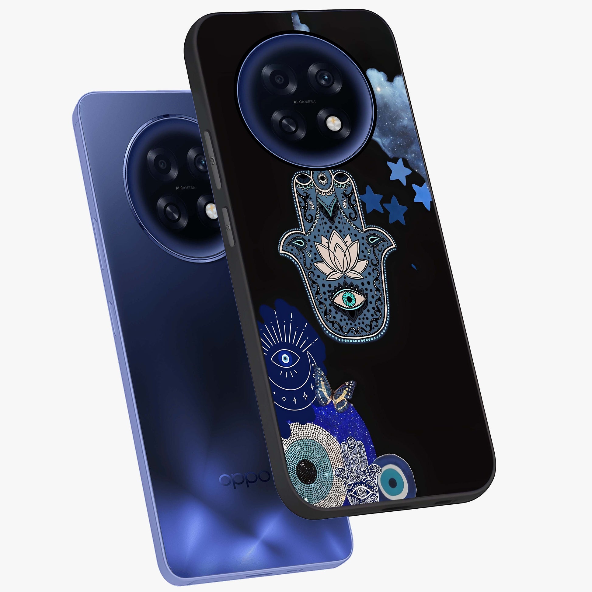 Mystic Hand Aura Glass Case displayed in angled mockup highlighting magical aura design with spiritual aesthetic style.