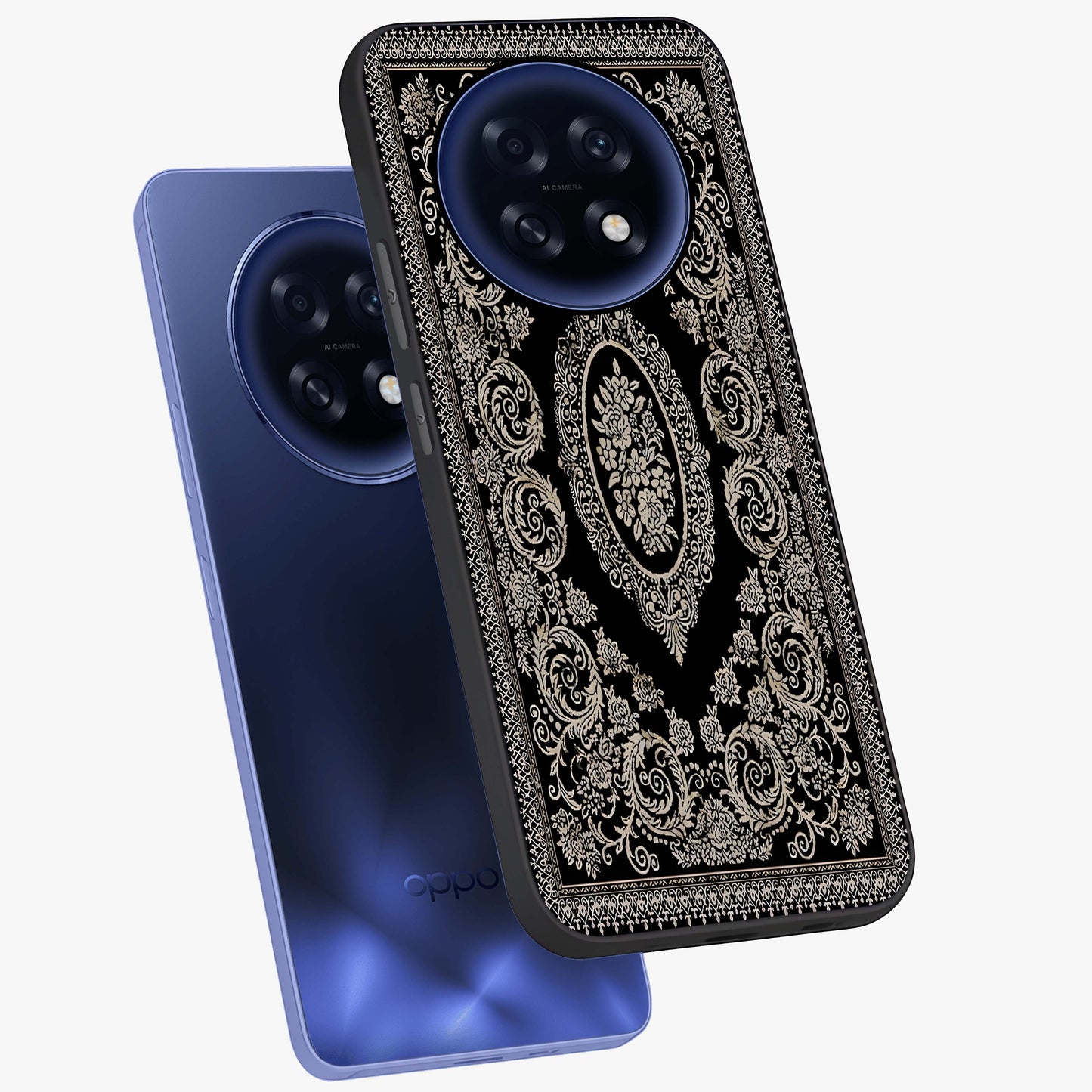 Noir Bloom Elegance Glass Case displayed in angled mockup highlighting refined flower design with stylish noir aesthetic.