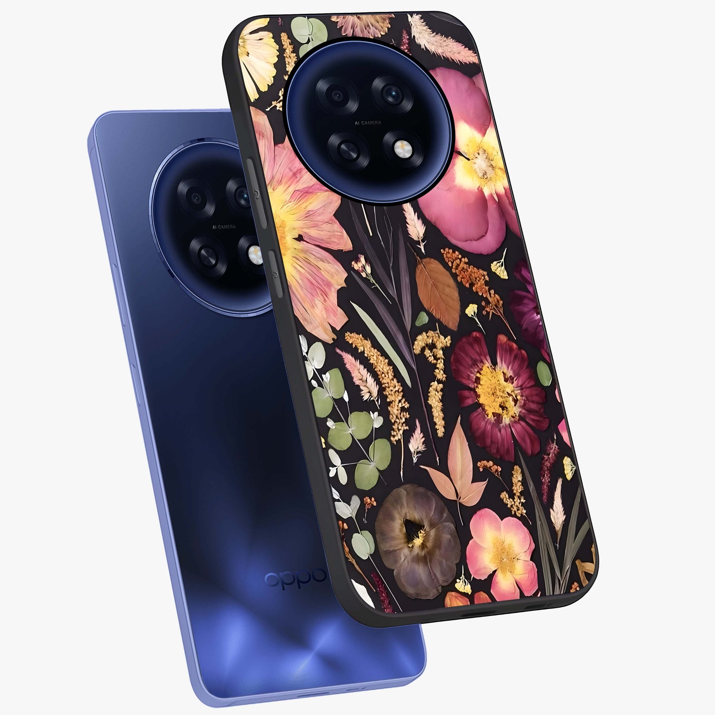 Petal Dream Tapestry Glass Case displayed in angled mockup highlighting decorative petal pattern with elegant botanical aesthetic.