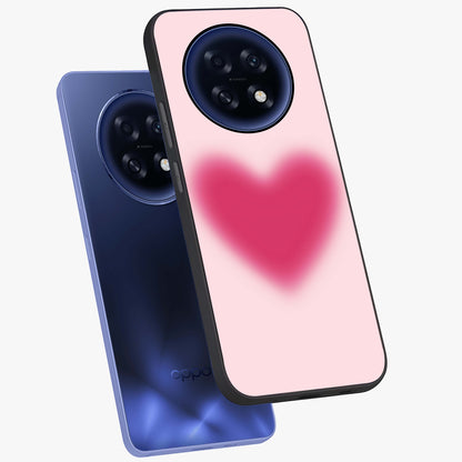 Pink Aura Heart Glass Case displayed in angled mockup highlighting vibrant pink heart design with dreamy aura aesthetic.