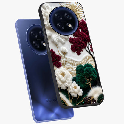 Radiant Bloom Elegance Glass Case displayed in angled mockup highlighting graceful floral design with radiant aesthetic style.