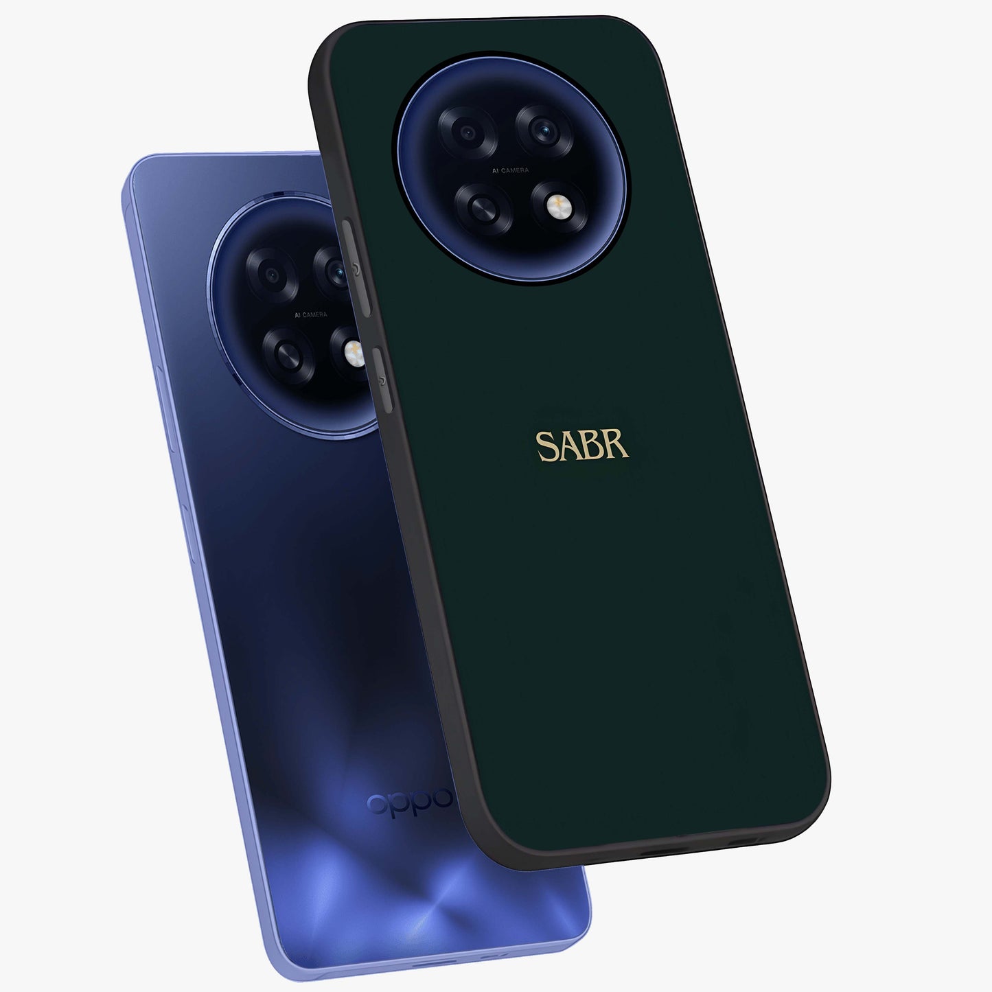 Sabr Minimal Patience Glass Case displayed in angled mockup highlighting simple inspirational design with clean aesthetic style.