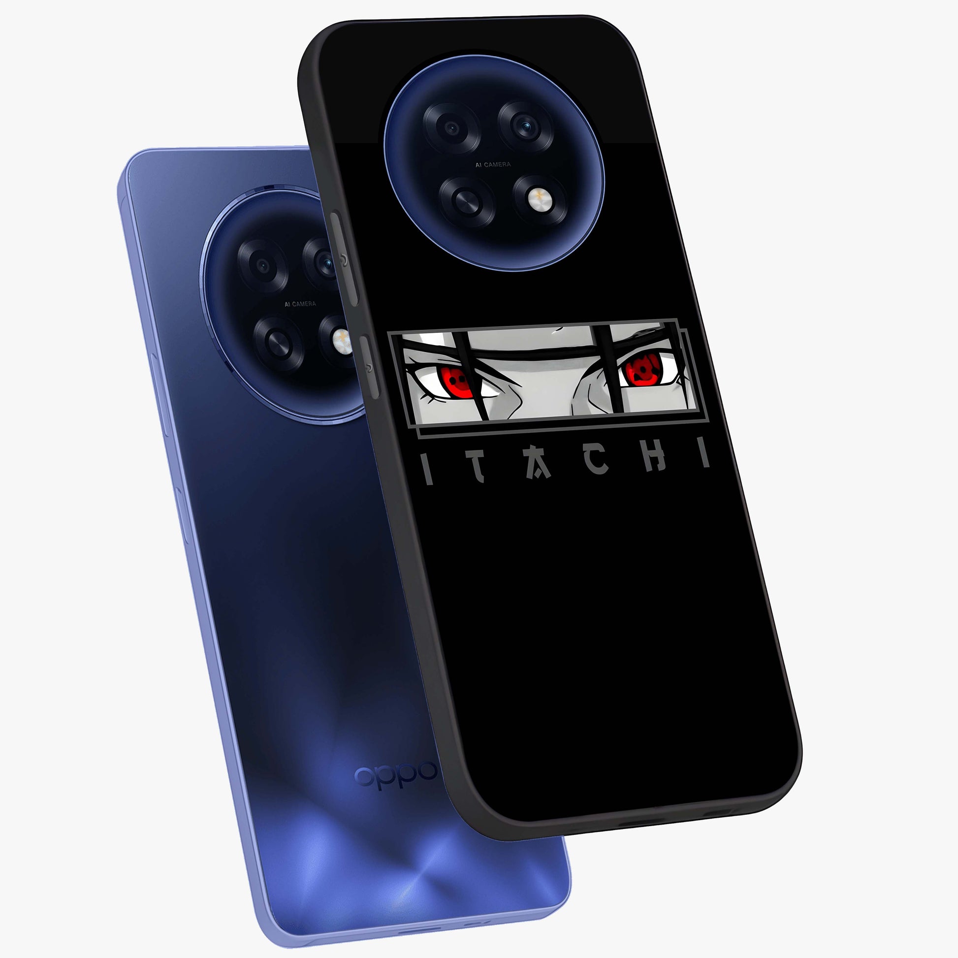 Scarlet Gaze Dominance Glass Case displayed in angled mockup highlighting intense visual design with bold scarlet aesthetic.