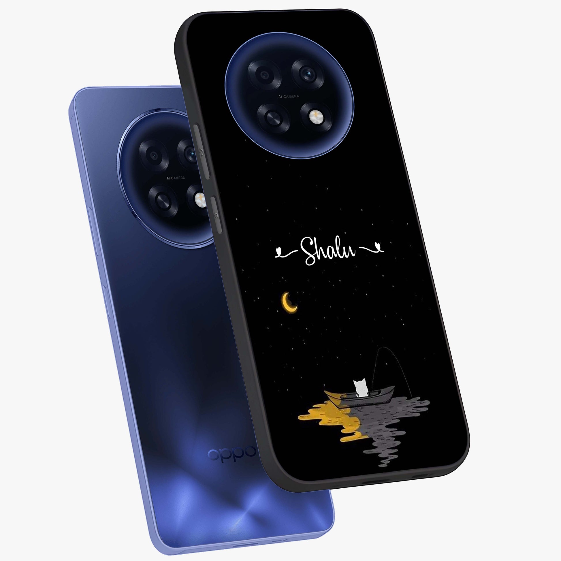 Silent Night Row Glass Case displayed in angled mockup highlighting peaceful evening design with dreamy night aesthetic.