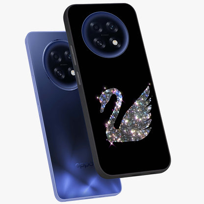 Starlit Swan Grace Glass Case displayed in angled mockup highlighting elegant swan illustration with dreamy celestial aesthetic.