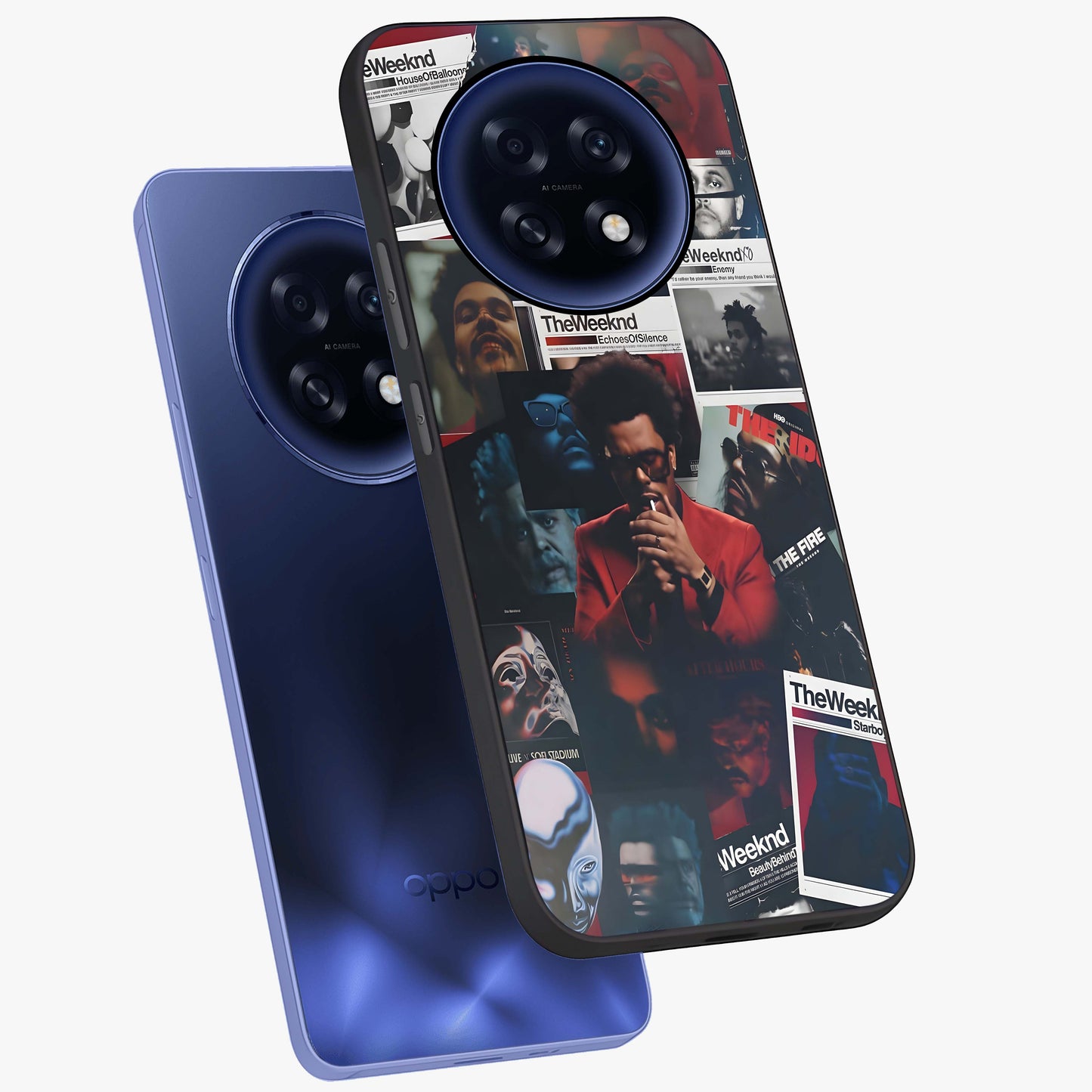 The Weeknd Glass Case displayed in angled mockup highlighting stylish pop culture inspired design with modern aesthetic.