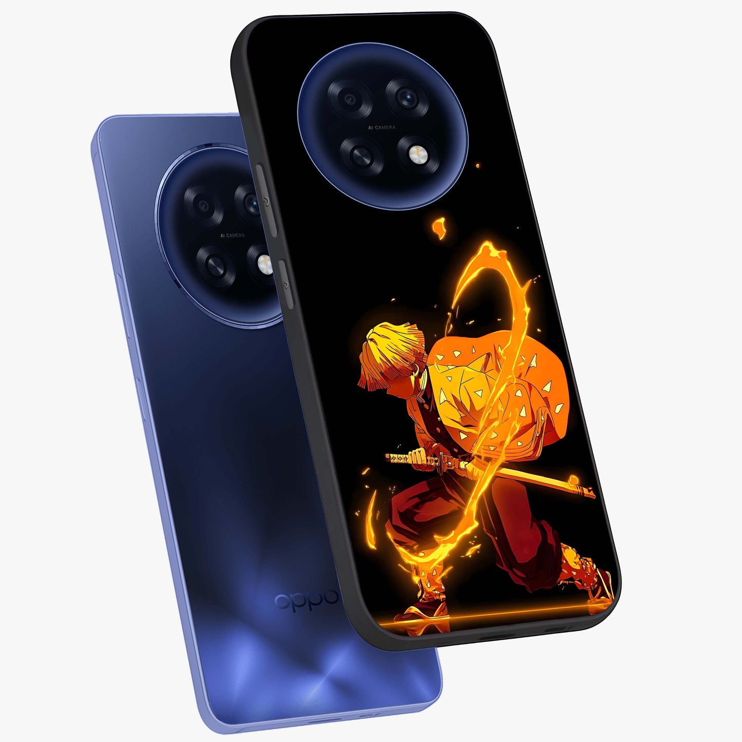 Thunder Flame Execution Glass Case displayed in angled mockup highlighting dramatic fire themed design with intense fantasy aesthetic.