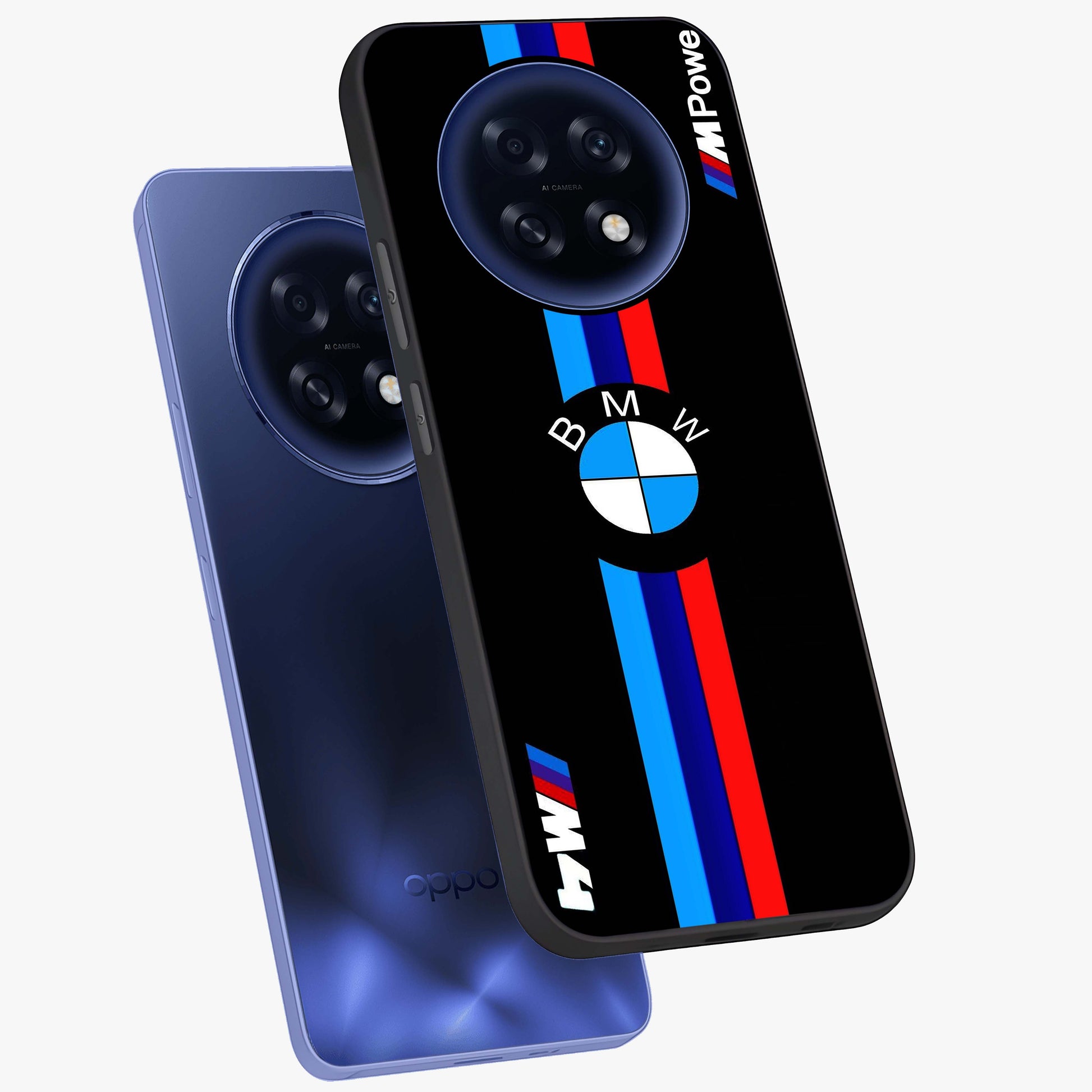 Turbo BMW Beast Glass Case displayed in angled mockup highlighting sleek racing car design with bold automotive aesthetic.