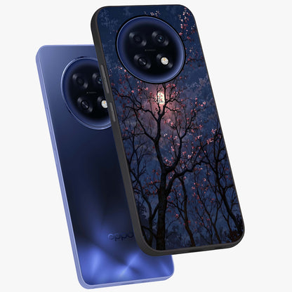 Twilight Sakura Serenade Glass Case displayed in angled mockup highlighting delicate sakura flower design with dreamy aesthetic.