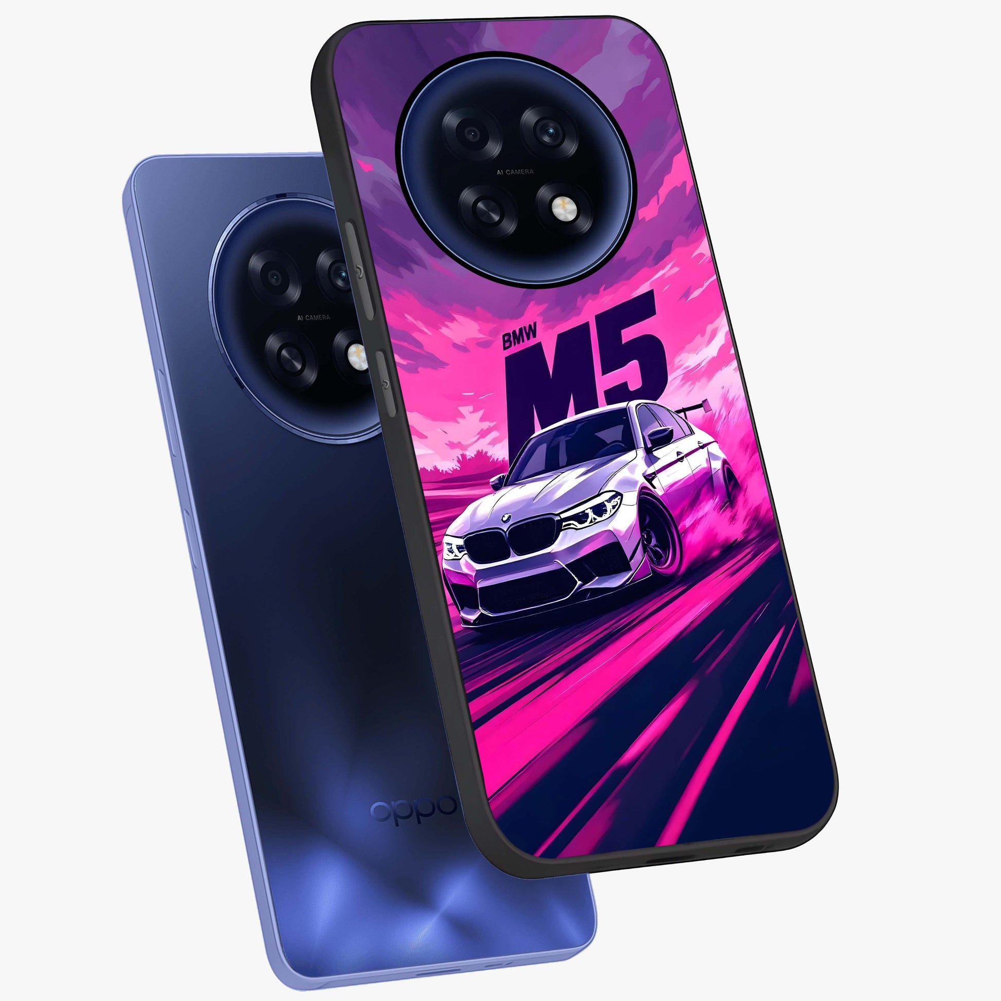 Velocity Drift Pulse Glass Case displayed in angled mockup highlighting dynamic drift design with sporty automotive aesthetic.