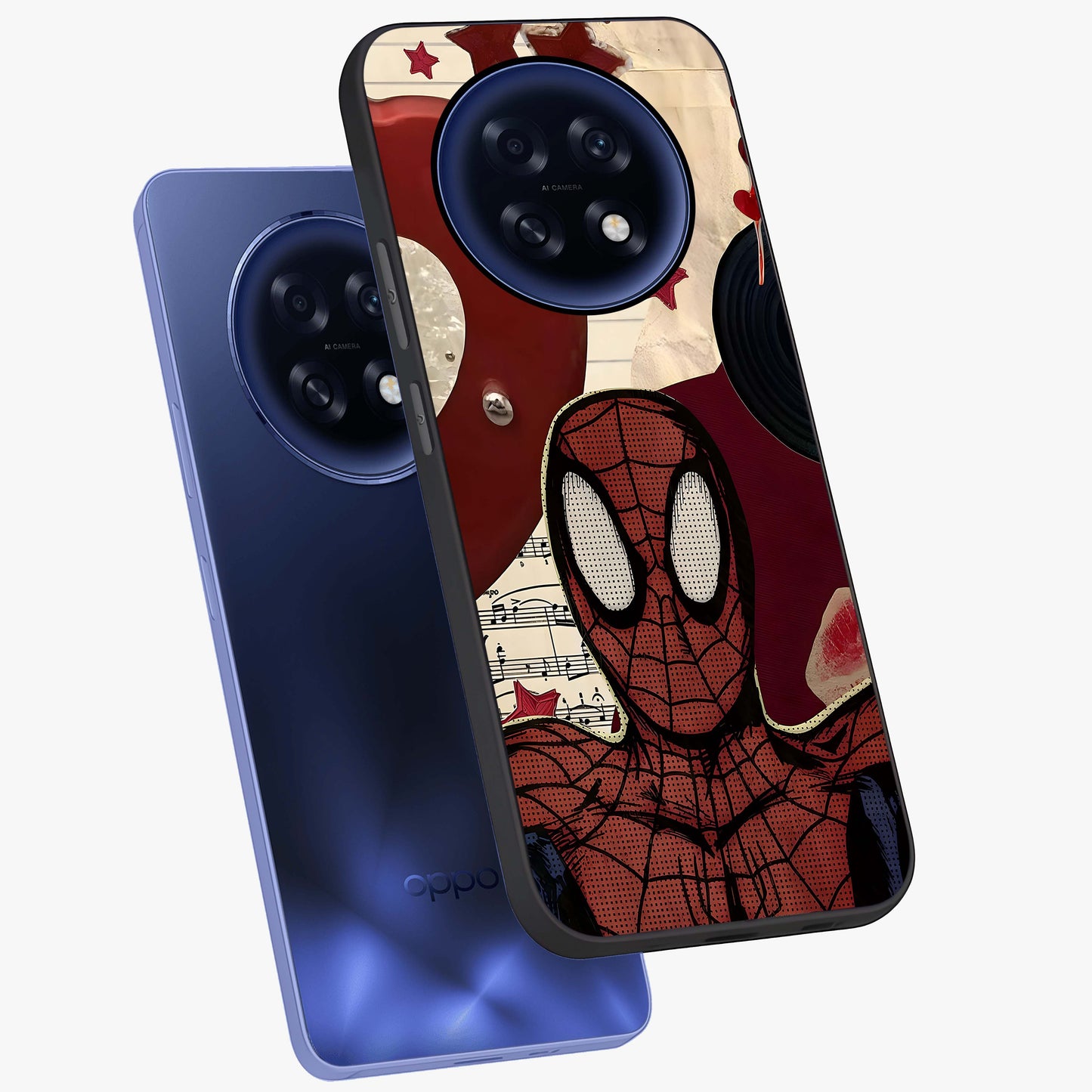 Web Warrior Vibes Glass Case displayed in angled mockup highlighting dynamic web design with comic style aesthetic.