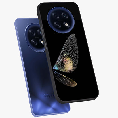 Whispers Of Wings Glass Case displayed in angled mockup highlighting soft feather design with celestial aesthetic style.
