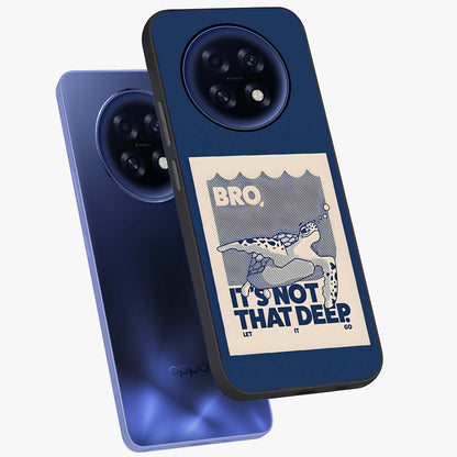 Worry Less Swim Glass Case displayed in angled mockup highlighting fun typography design with relaxed aesthetic style.