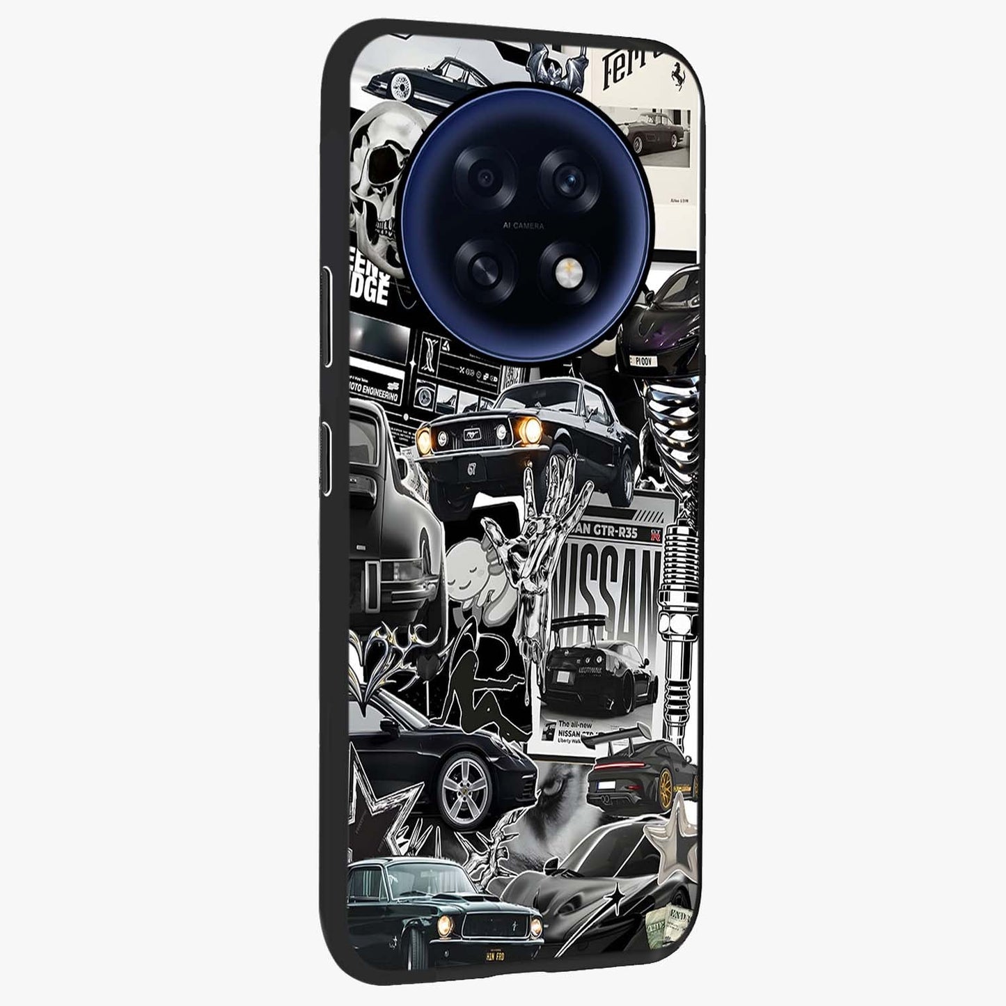 Aesthetic Dark Love Glass Case upright view showcasing dramatic romantic artwork with modern aesthetic style.