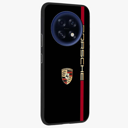 Black Minimal Porsche Glass Case upright view showcasing stylish automotive artwork with bold minimal theme.