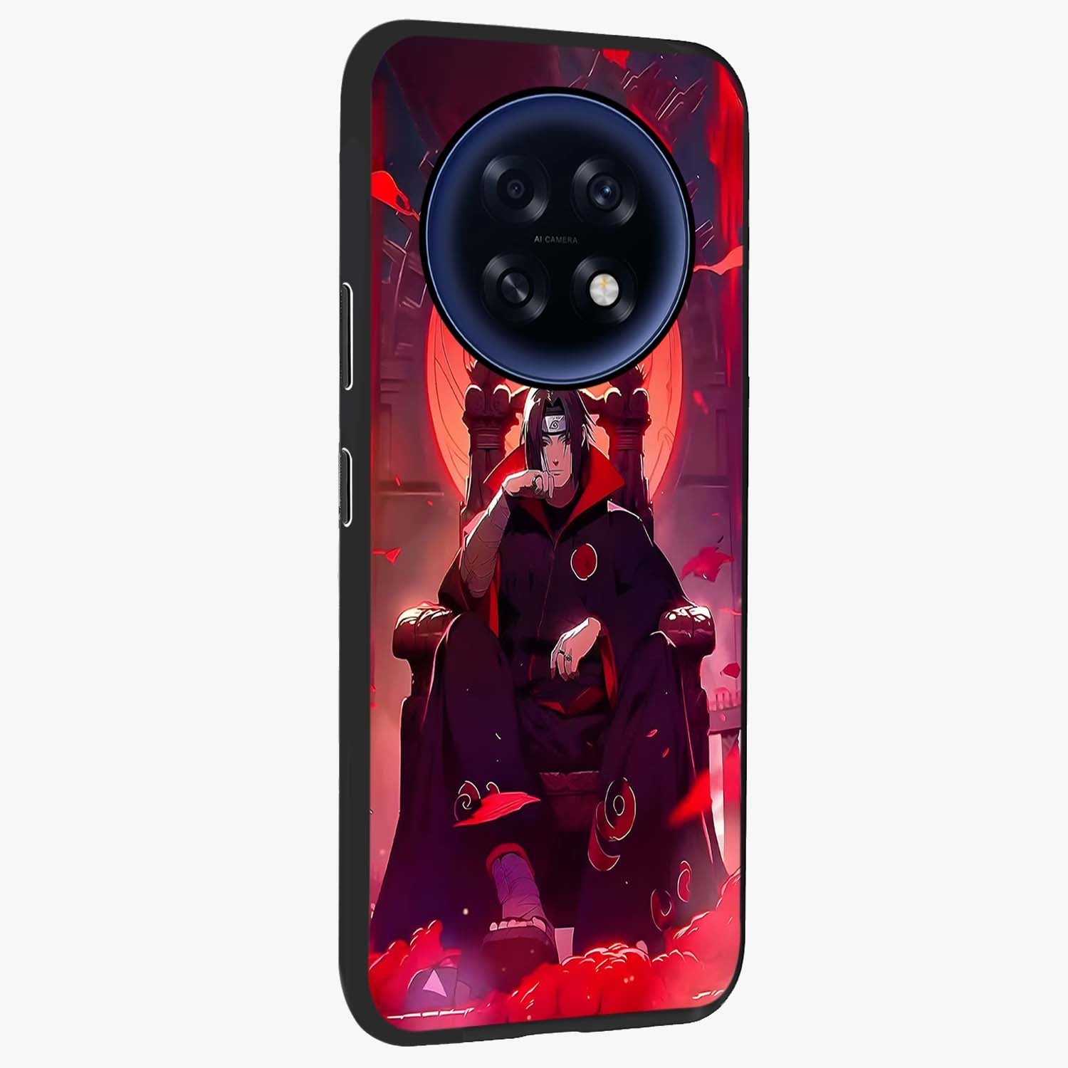 Blood Moon Sovereign Glass Case upright view showcasing powerful moon inspired artwork with cosmic aesthetic style.